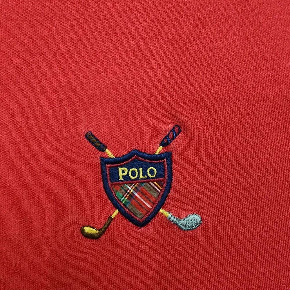 VTG Polo Golf Shirt XXL Red Made in USA Crossed Clubs Logo Rare - Picture 5 of 13